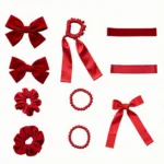 Various Red Hair Ties Showcase Different Styles and Materials