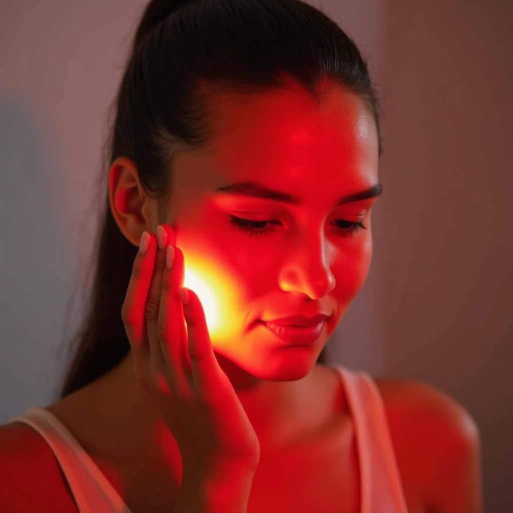 Red Light Therapy Device on Face