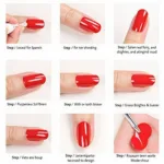 Step-by-Step Red Nail Foil Application