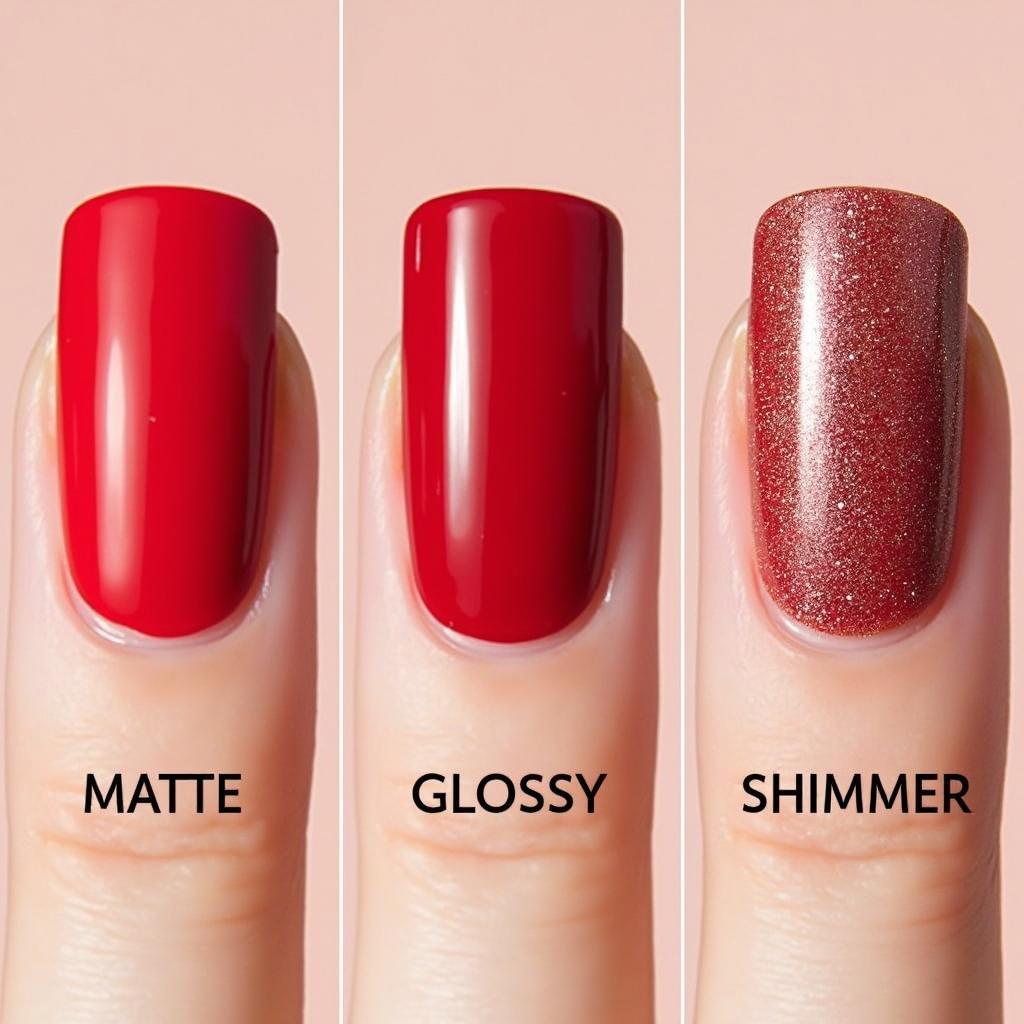 Red Nail Polish Finishes on Pale Skin