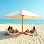 Reflective Beach Umbrella Providing Superior Sun Protection