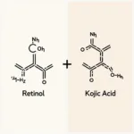 Retinol and Kojic Acid Molecular Structures