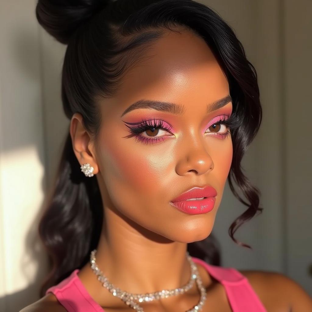 Rihanna with Fenty Beauty Makeup