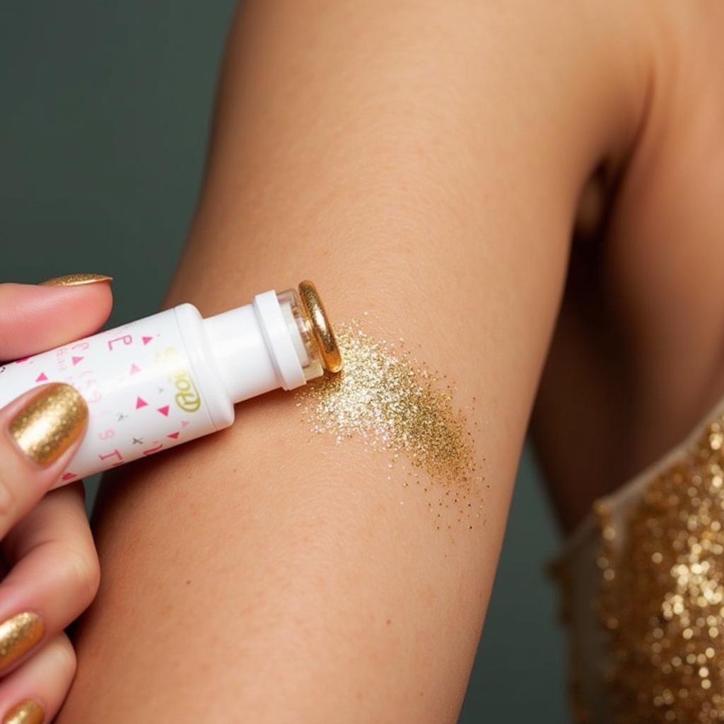 Applying Roll On Body Glitter