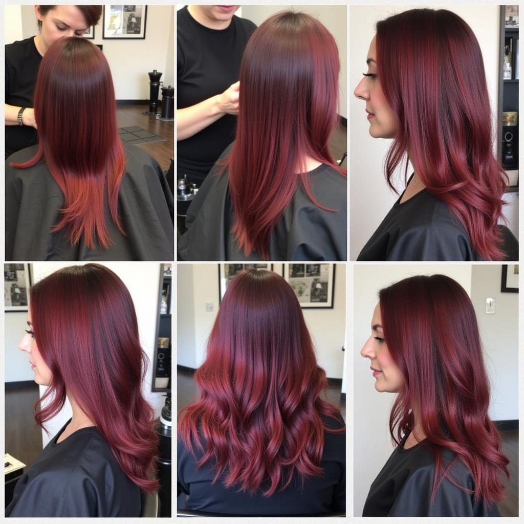 Professional Hair Coloring Process for Midnight Rose