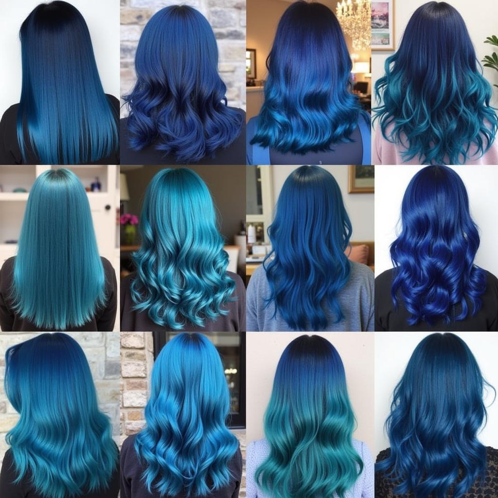 Various Shades of Sapphire Blue Hair