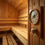 Traditional Sauna with Clearly Visible Sauna Clock