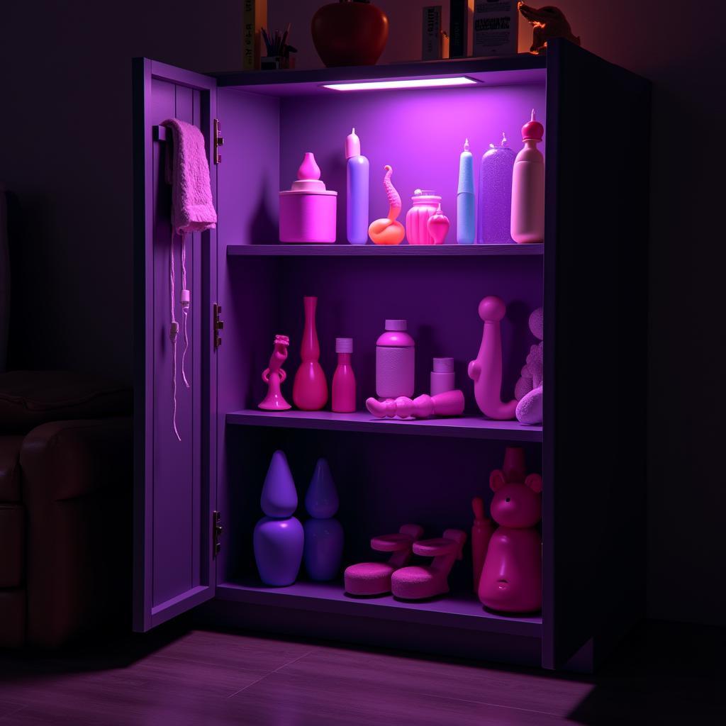 Sex Toy Cabinet with Mood Lighting