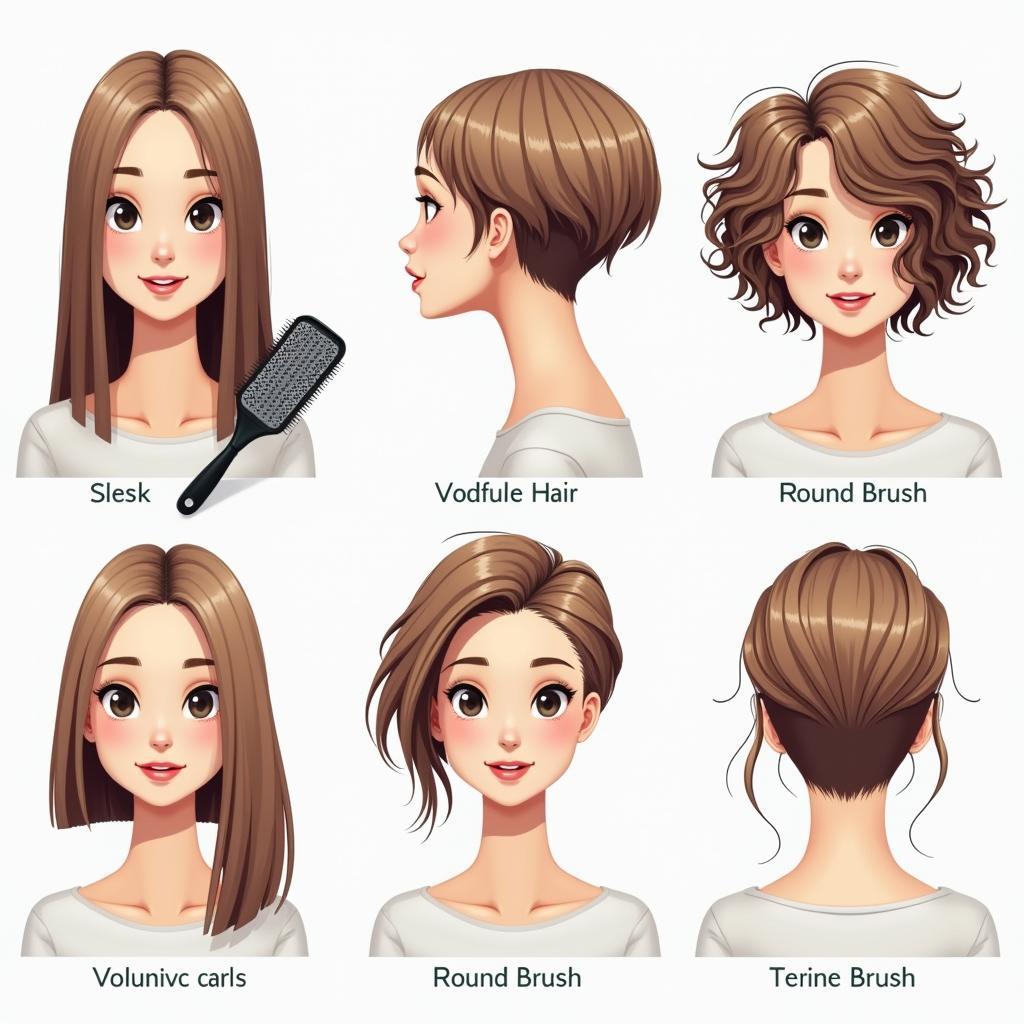 Styling Short Hair with Different Brushes