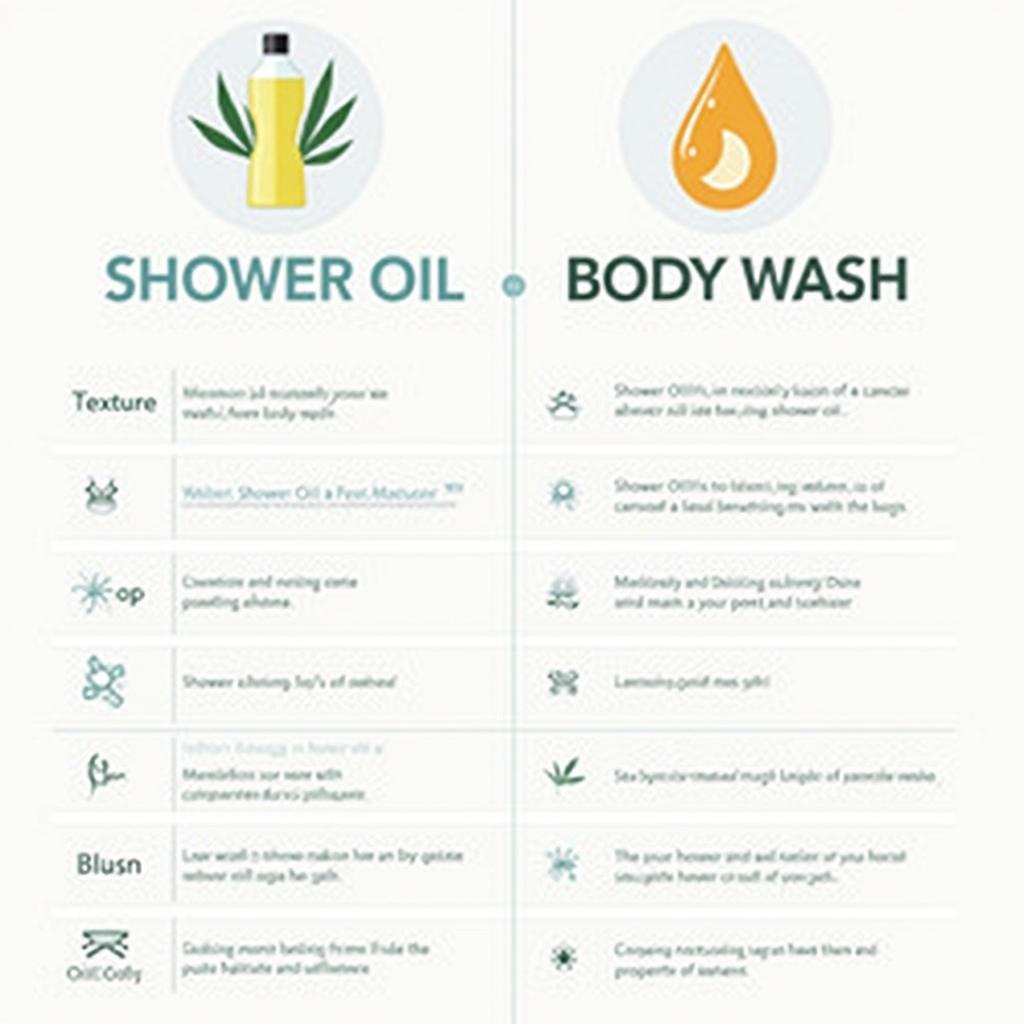 Shower Oil vs Body Wash Comparison Chart