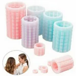 Different sizes and colors of silicone hair rollers