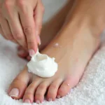 Applying Sloughing Cream to Feet