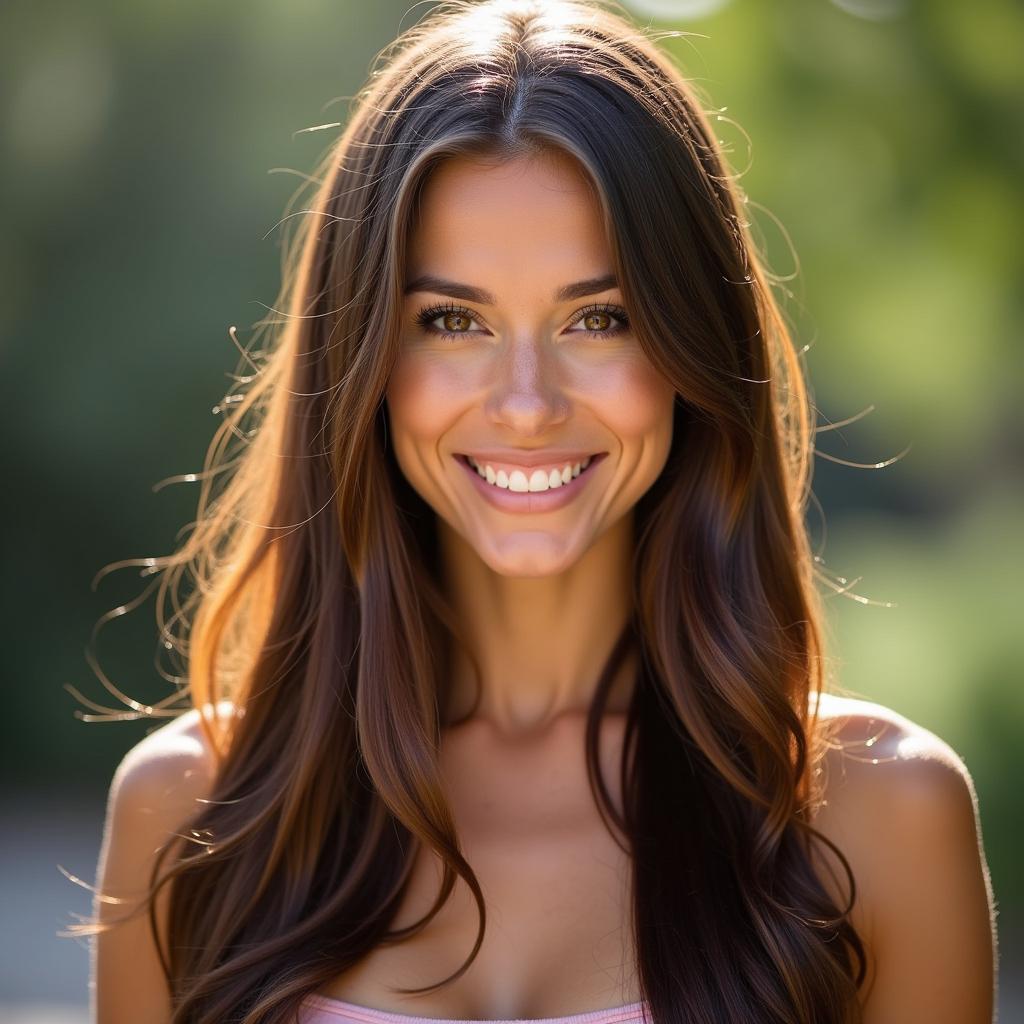 Woman with smooth and shiny hair