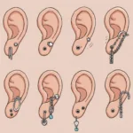 Stacked Ear Lobe Piercing Variations