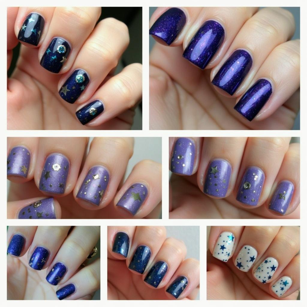 Starry Night Nail Polish Variations