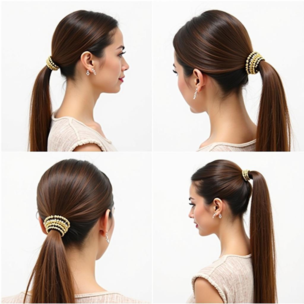 Styling a Gold Hair Cuff with Different Ponytails