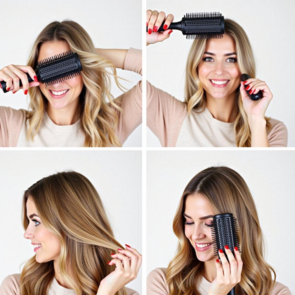 Styling Hair with a Compact Travel Brush