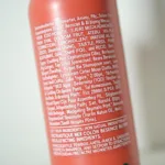 Close-up of a sulfate-free shampoo ingredient list