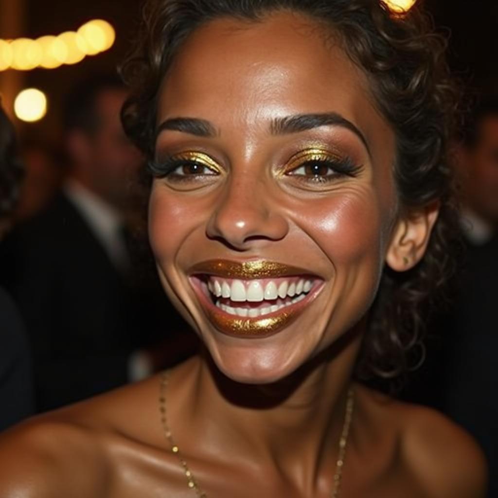 Gold Teeth Makeup for Special Occasions