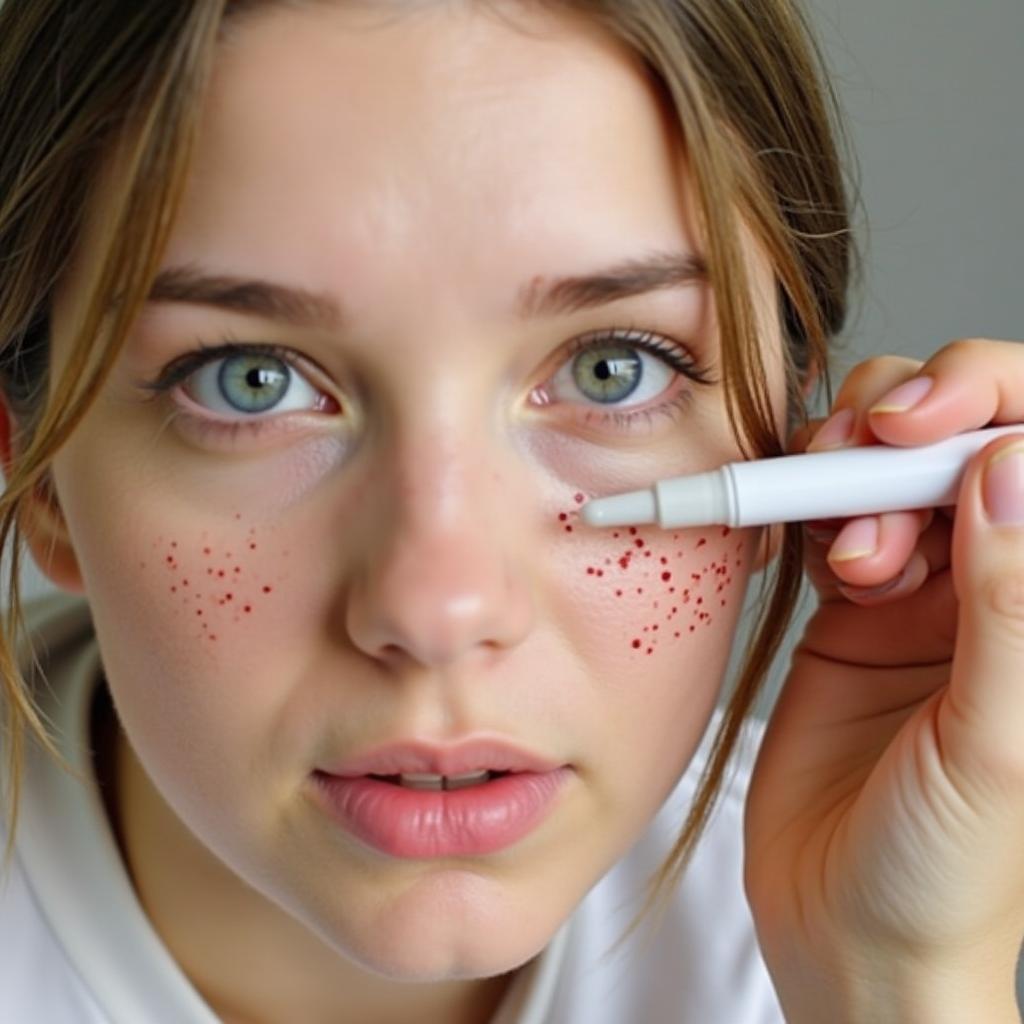 Applying Temporary Freckles with Makeup