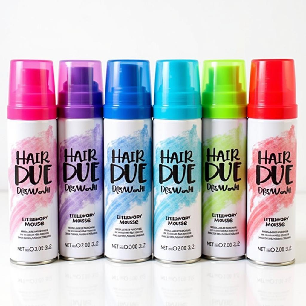 Different Shades of Temporary Hair Dye Mousse