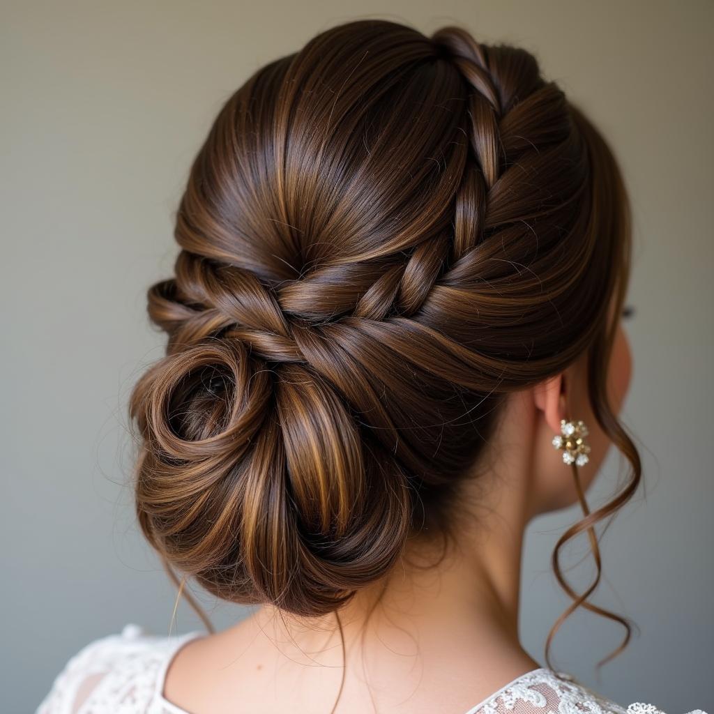 Braided Updo Hairstyle for Thick Hair