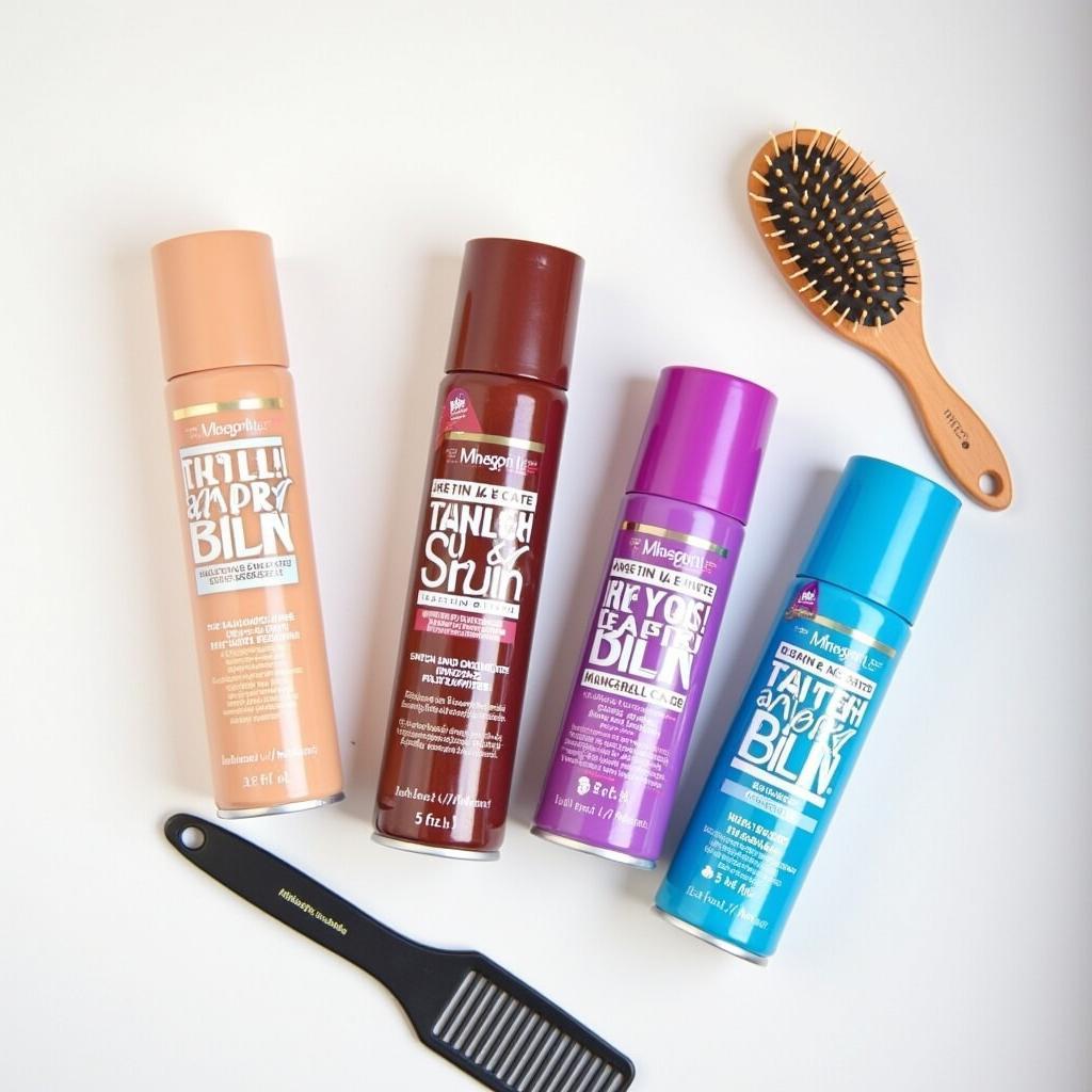 Various shades of tinted styling mousse