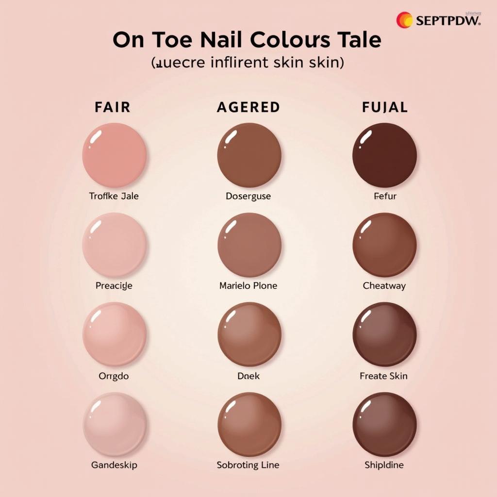 Toe Nail Colors for Different Skin Tones