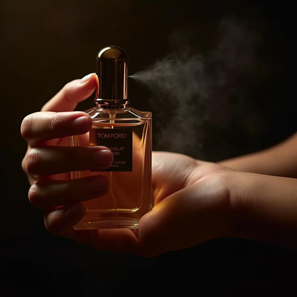 Applying Tom Ford Unisex Perfume