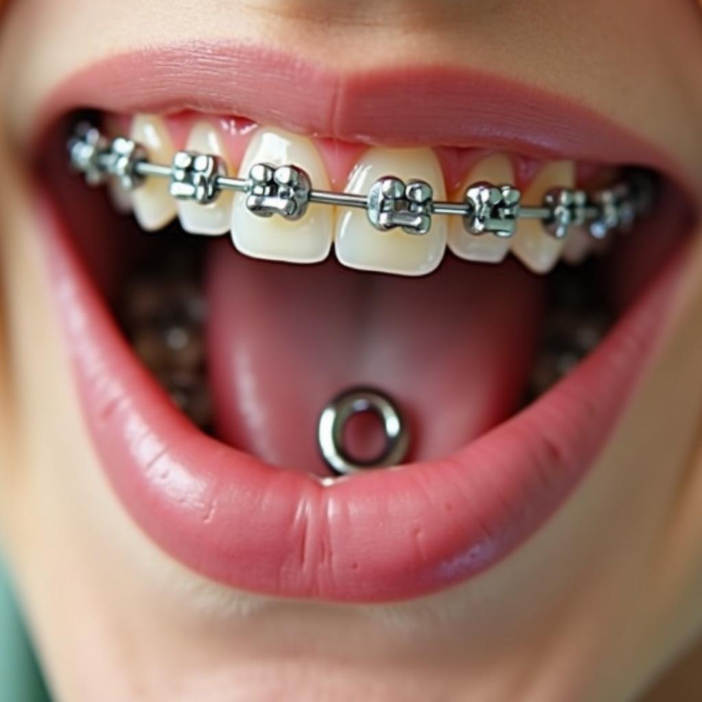 Risks of Getting a Tongue Piercing with Braces