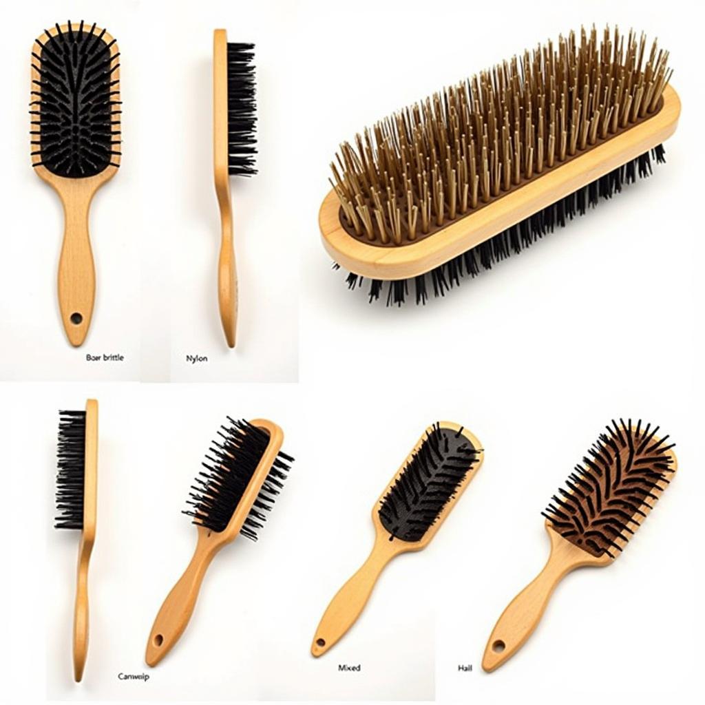 Various Types of Wooden Handle Hair Brushes