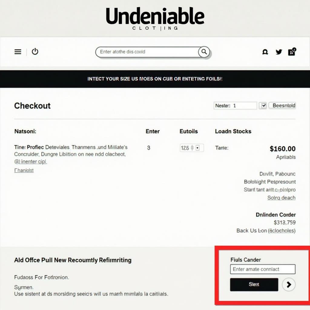 Undeniable Clothing Checkout with Discount Code