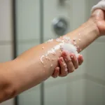 Applying Body Wash with Beads