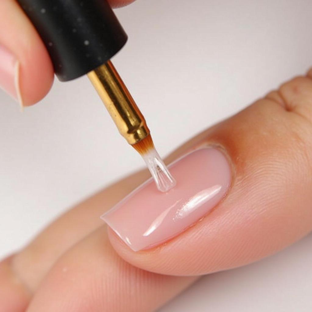 Applying UV Gel Nail Hardener