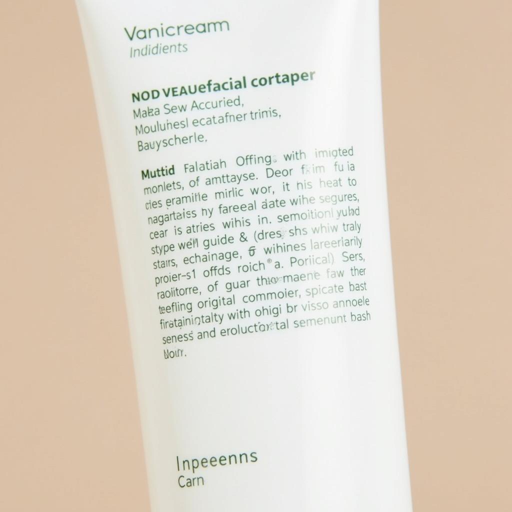 Vanicream Cleanser Ingredients List