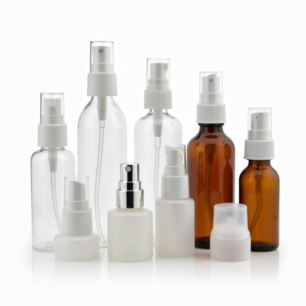 Various styles of 2oz glass spray bottles