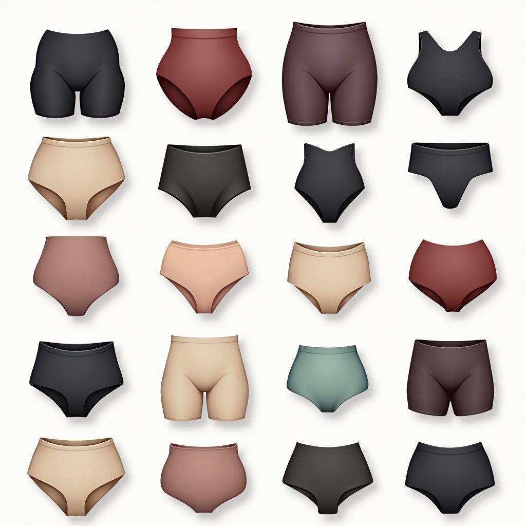 Variety of plus size panties in different styles and fabrics