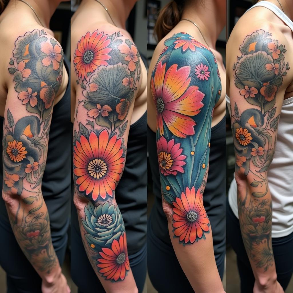 Vibrant Colored Ink Tattoo Designs Showcase