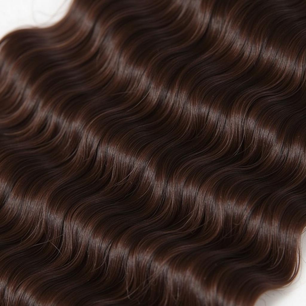 Close-up of waterwave hair texture showing the "S" shaped pattern