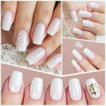 Variety of White Sparkle Gel Nail Designs