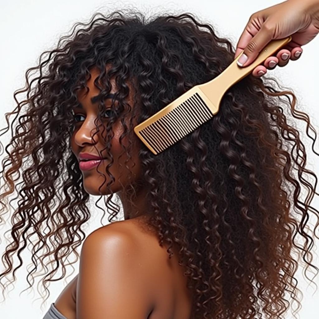 Wide-Toothed Comb for Detangling Thick Hair