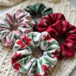 Winter Floral Scrunchies