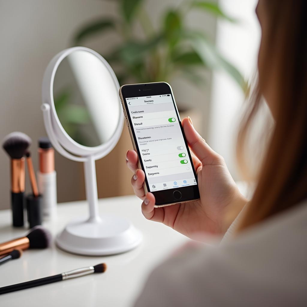 Connecting a Bluetooth Makeup Mirror