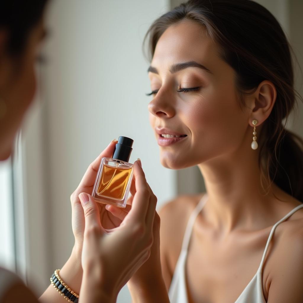 Woman Trying Perfume