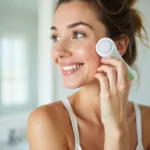 Woman Using Rotating Facial Brush