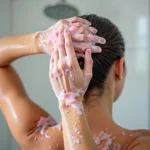 Washing Hair with Strawberry Shampoo