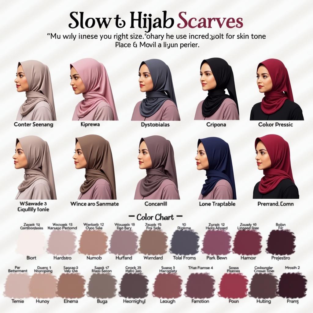 Women's Hijab Scarves: Colors and Sizes