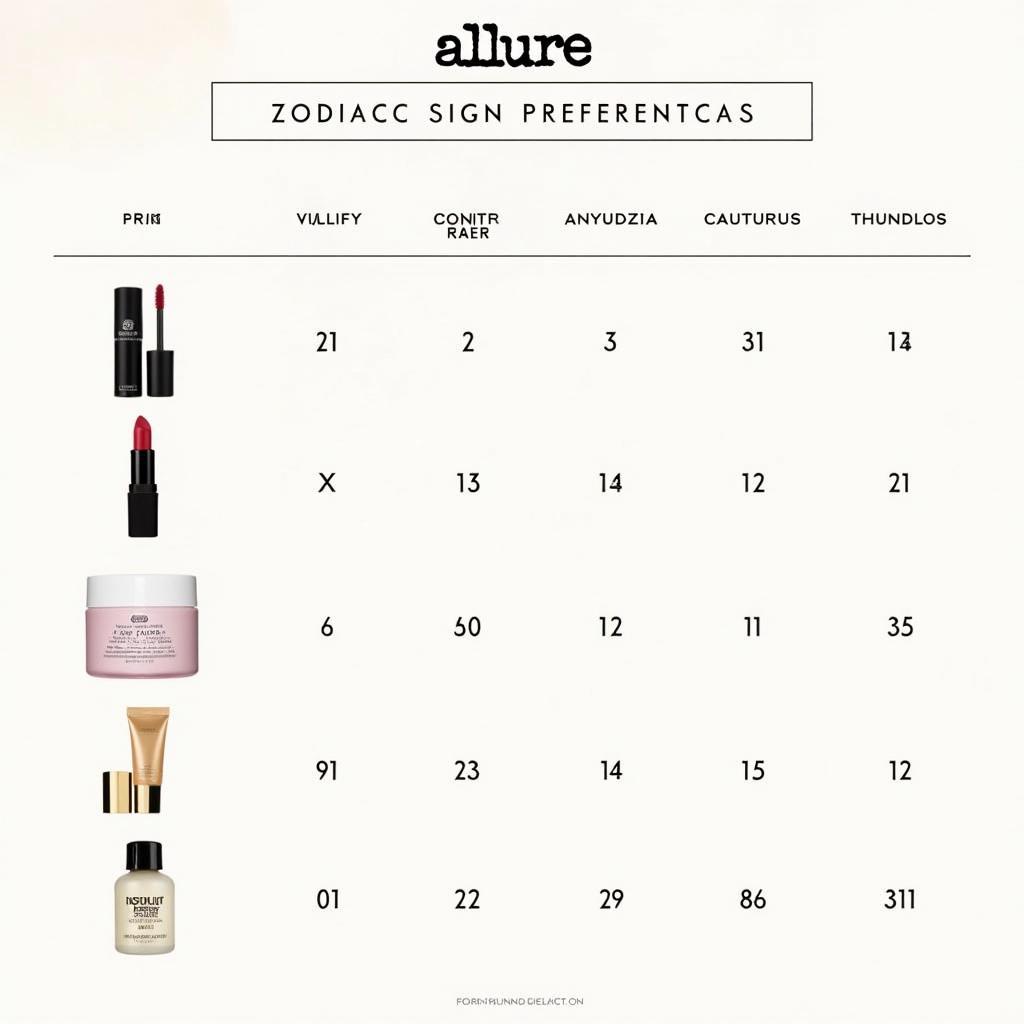 Zodiac Signs and Their Preferred Allure Products