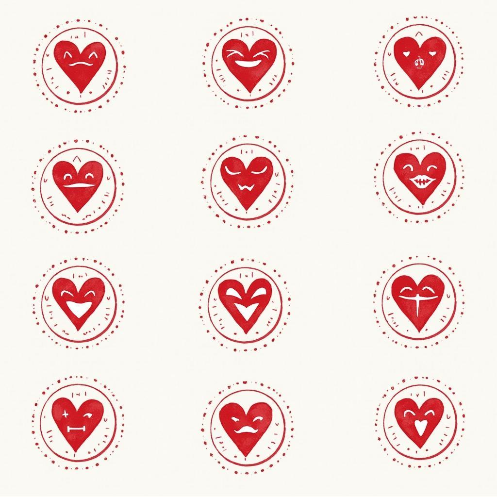 Zodiac Signs and Heart Face Stamps