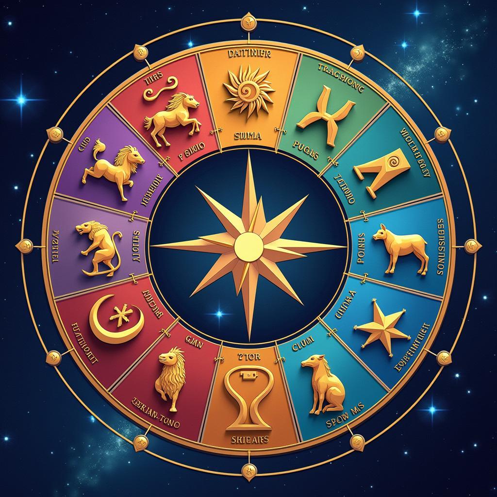 Zodiac Wheel with Astrological Symbols